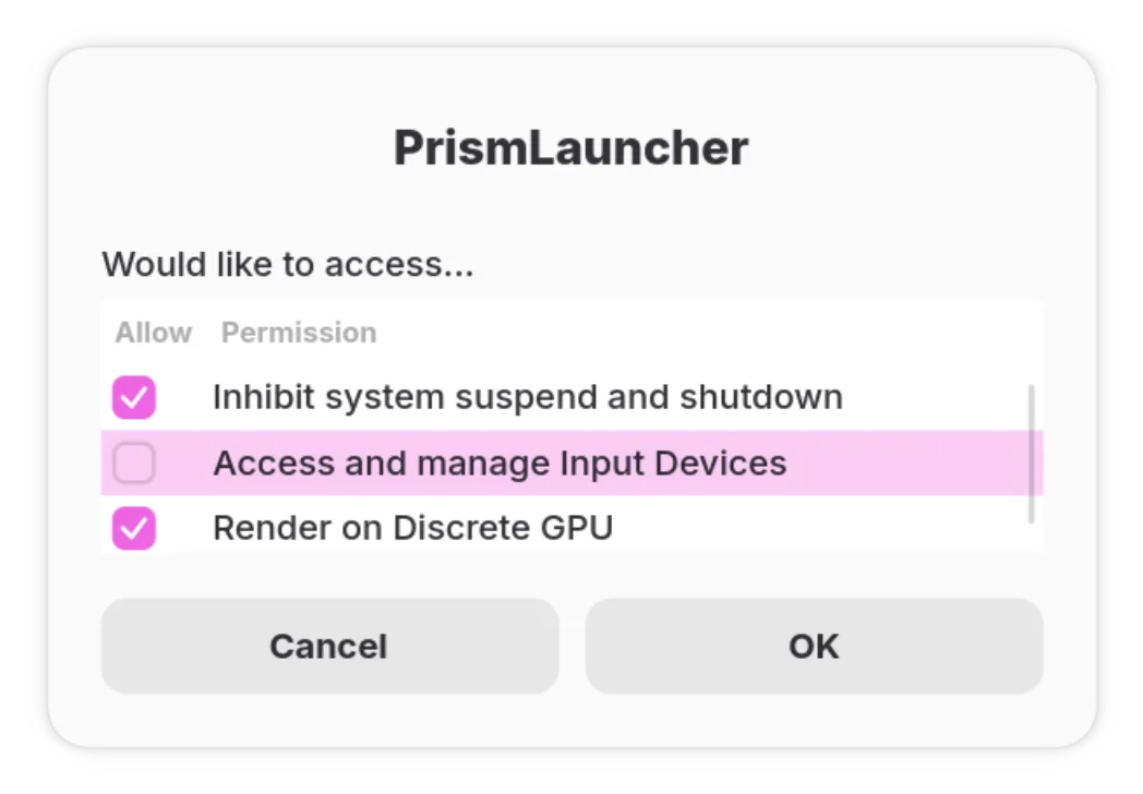 Prism Launcher -- Selective